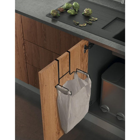 Metaltex galileo support pour sac poubelle 21x14x19 cm noir