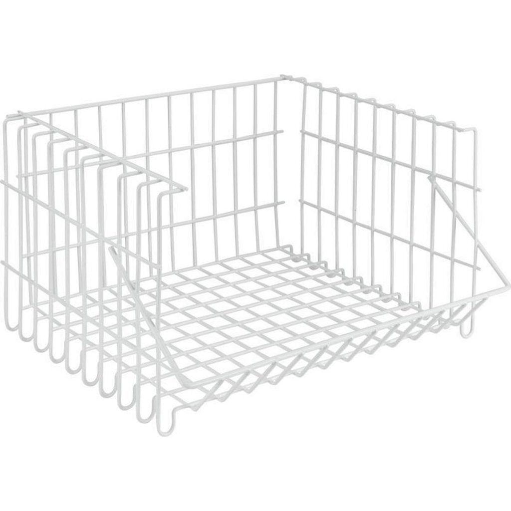 Metaltex bernina panier en fil empilable 34x27x20 cm blanc