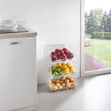 Metaltex bernina panier en fil empilable 34x27x20 cm blanc
