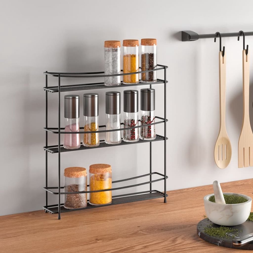 Metaltex Metaltex Kumino Spice Rack 3 nadstropja Matt Black Metal