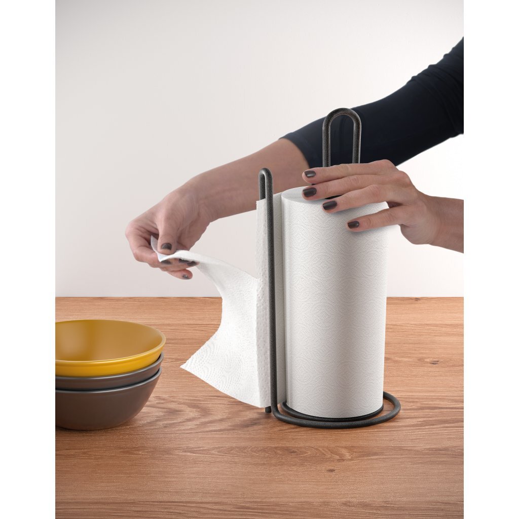 Metaltex porte-rouleau de cuisine 15x32 cm noir