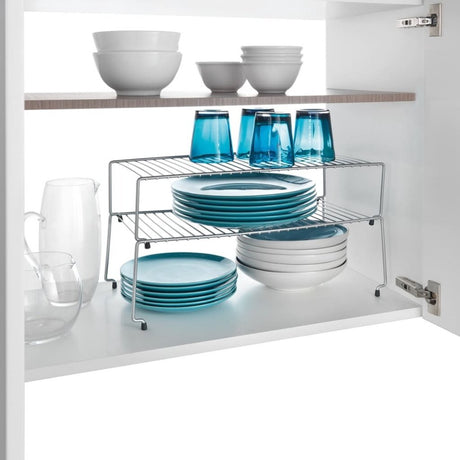 Metaltex sky space gagnant 2 étages 47x23x26 cm argent
