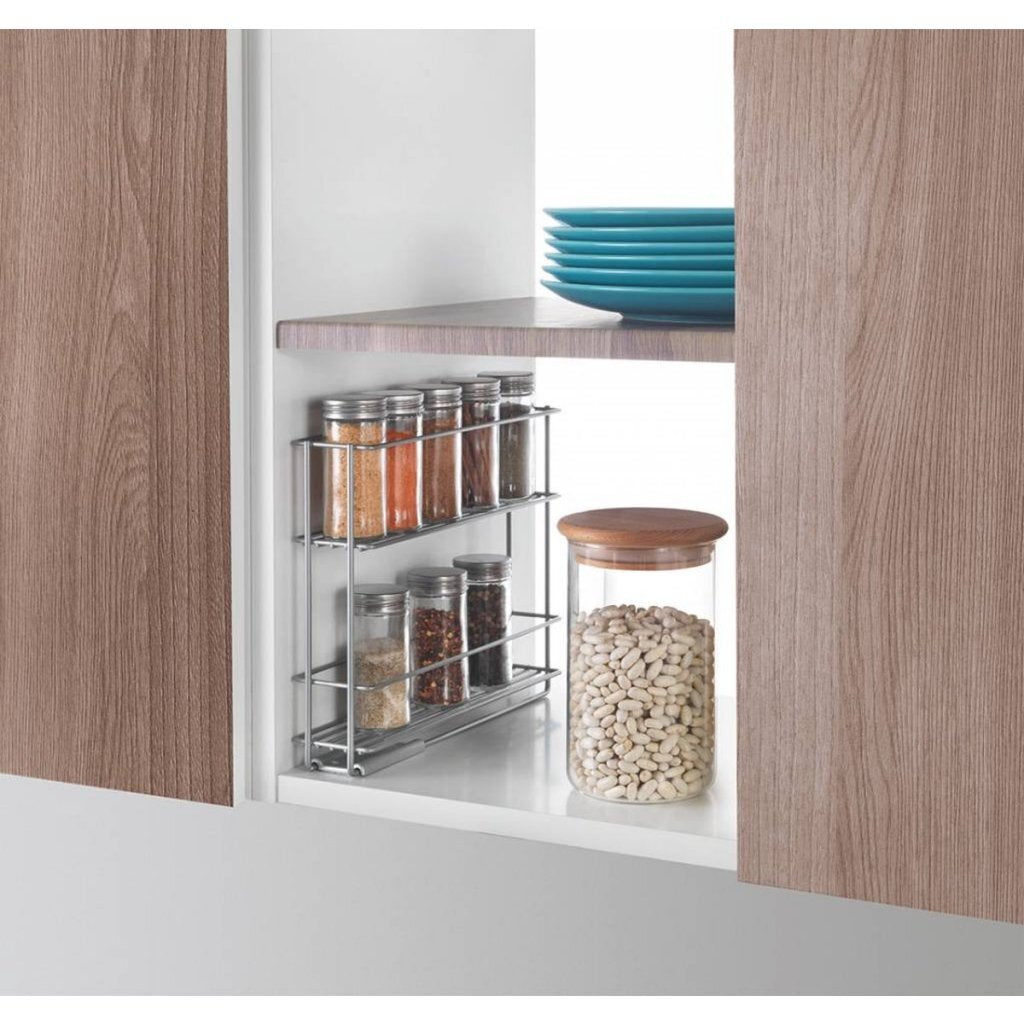 Metaltex Space Saver Smart Kitchen Extenable Spice Rack 6x28x22 cm argent