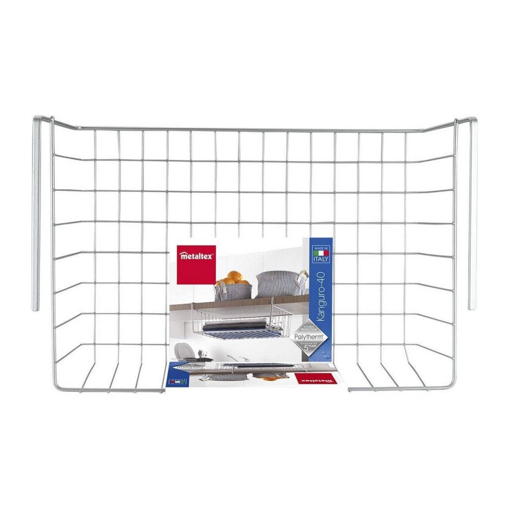 Metaltex panier de rangement kanguro 40x26x14 cm argent