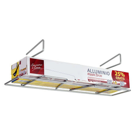 Metaltex support de film alimentaire 33x12x9 cm argent