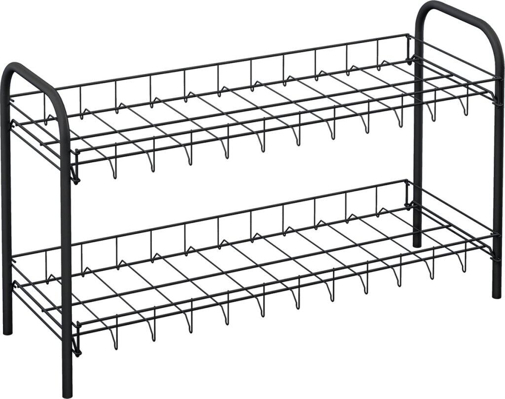 Tomado-metaltex sko 2 sko rack 6 par skor svart