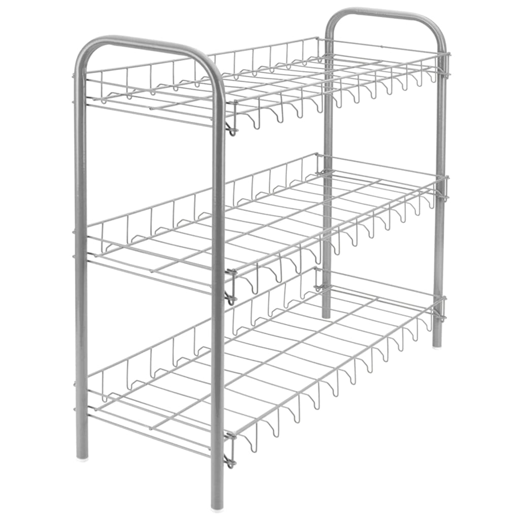 Metaltex shoe schoenenrek 3 etages 64x23x59 cm zilver