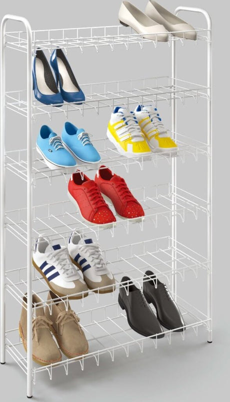 Tomado-metaltex tomado metaltex shoe 6 étagère à chaussures blanc 64x23x104 cm 6 étages