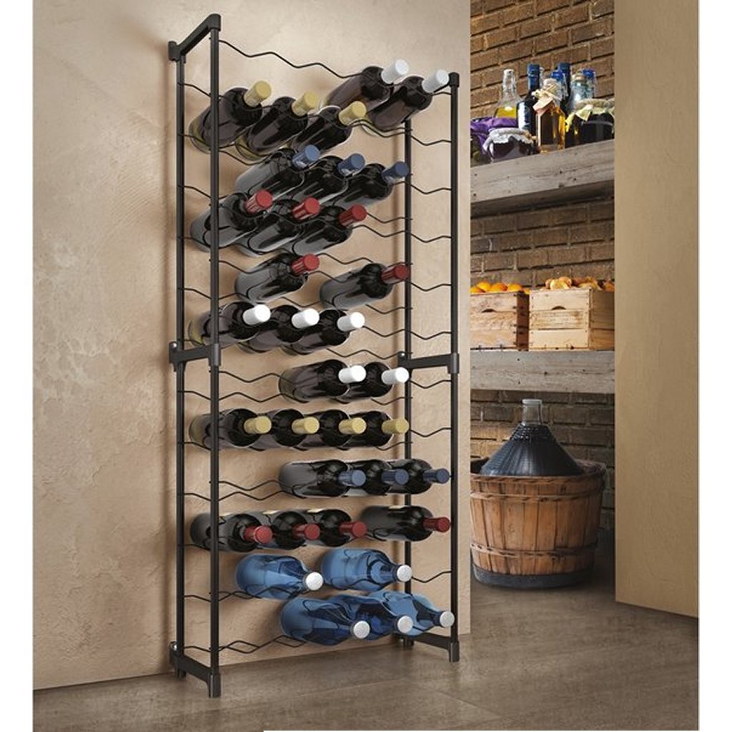 Tomado-metaltex barbera casier à vin pour 50 bouteilles 108x50x26 cm noir
