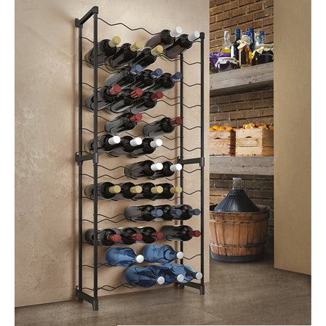 Tomado-metaltex barbera casier à vin pour 50 bouteilles 108x50x26 cm noir