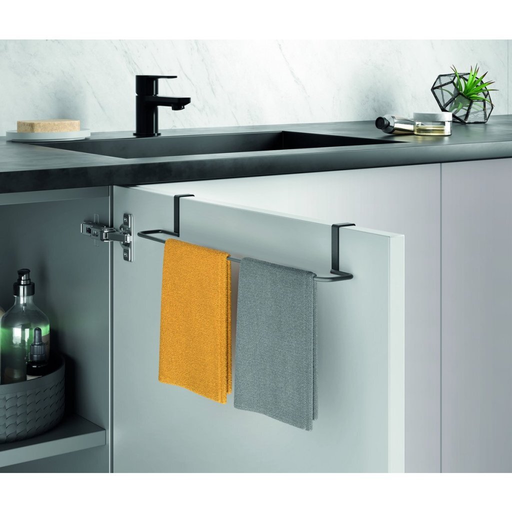 Porte-serviettes Metaltex 38x8x6 cm noir