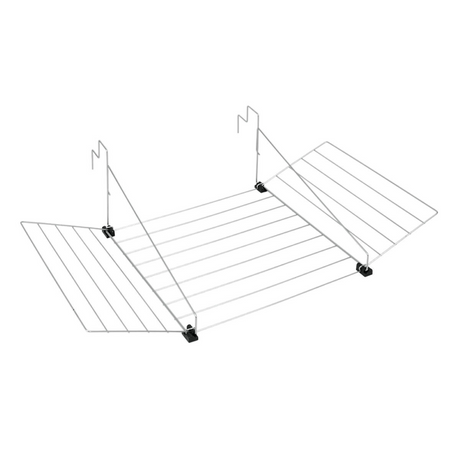 Tomado - étendoir Tilburg - pour radiateur, balcon, porte ou balustrade - longueur de séchage 12 mètres - suspendu - gris argenté - garantie 5 ans