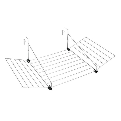 Tomado - étendoir Tilburg - pour radiateur, balcon, porte ou balustrade - longueur de séchage 12 mètres - suspendu - gris argenté - garantie 5 ans