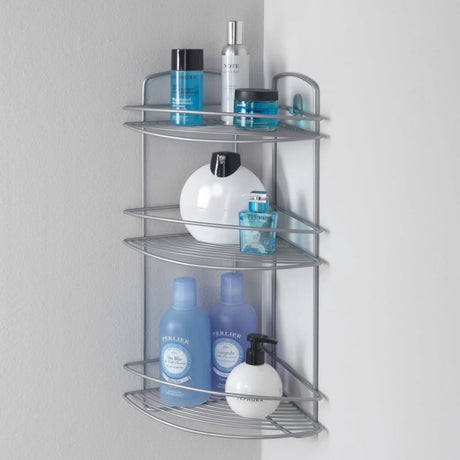 Metaltex Onda Corner de salle de bain 3 étages 22x22x53 cm argent