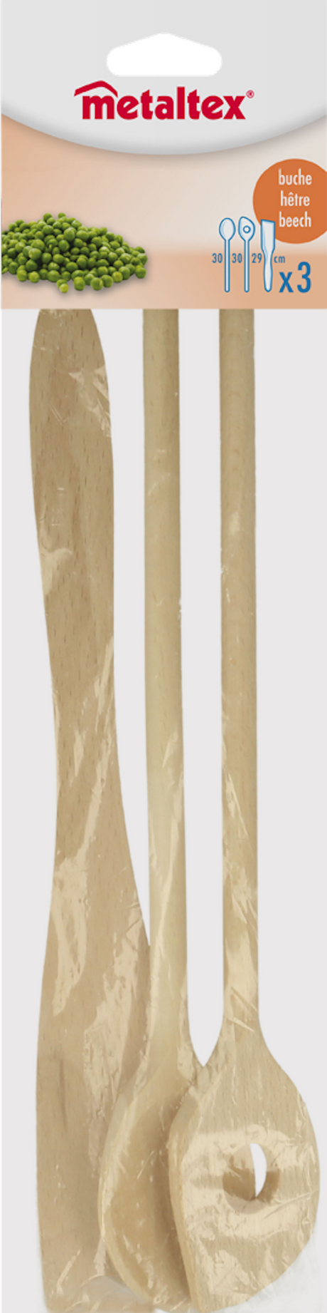 Spatule en hêtre Metaltex + 2 louches 27cm