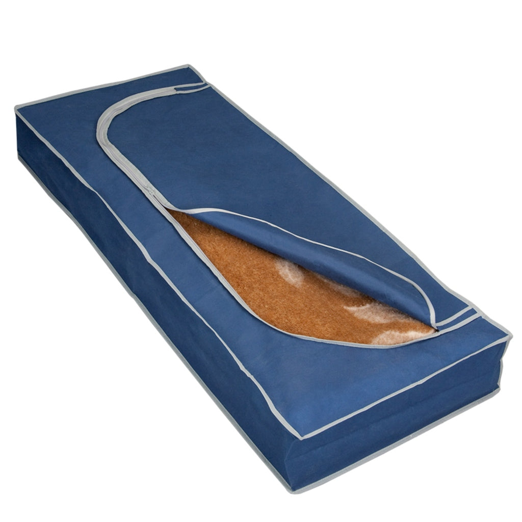 Metaltex housse de rangement avec fermeture éclair 120x50x15 cm bleu gris