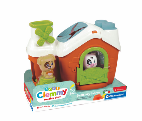 Clementoni baby - ferme sensorielle Clemmy avec blocs souples, 11 pièces.