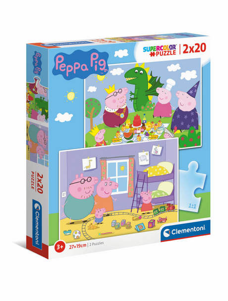 Clementoni - puzzle - 2x20 pièces - peppa pig - puzzle pour enfants - à partir de 3 ans