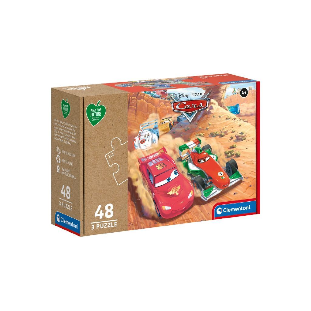 Clementoni Play for Future Puzzle - Voitures, 3x48 pièces.