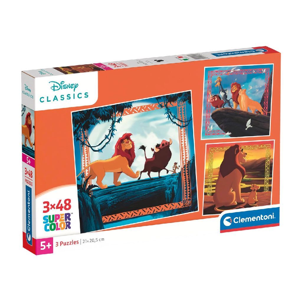 Clementoni supercolor puzzel the lion king 3x48 stukjes