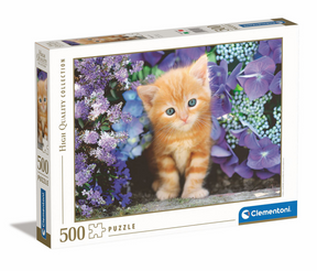 Clementoni Puzzle Cat avec des fleurs, 500e.