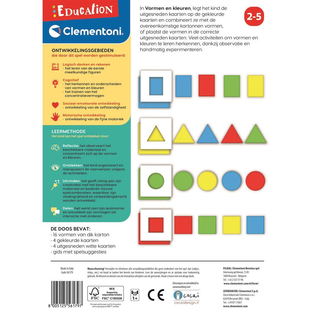 Formes et couleurs de jeu Clementoni (NL)