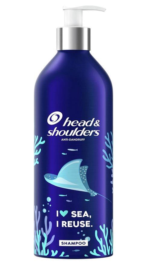 Hedi Head Shoulders Shampoing antipelliculaire classique rempli bouteille en aluminium rechargeable 430 ml