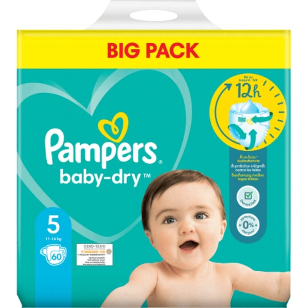 Pampers pampers baby dry maat 5 11-16 kg 60 luiers