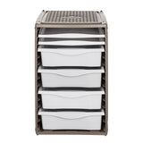 Bama ri,ordino système de rangement 34x41x53 cm taupe blanc
