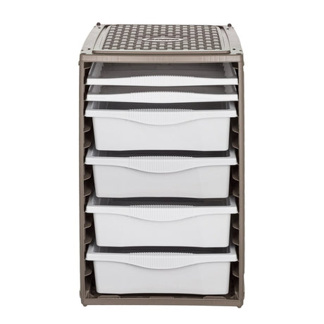 Bama ri,ordino système de rangement 34x41x53 cm taupe blanc