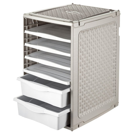 Bama ri,ordino système de rangement 34x41x53 cm taupe blanc