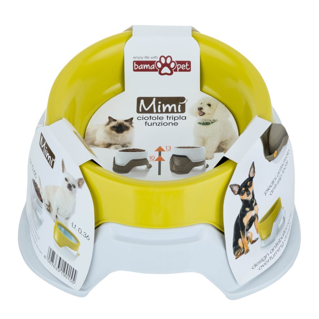 Bama bol à nourriture pour animaux empilable 19x10-13 cm assorti