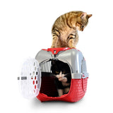 Boîte de transport pour animaux Bama 52x33x34 cm rouge argent