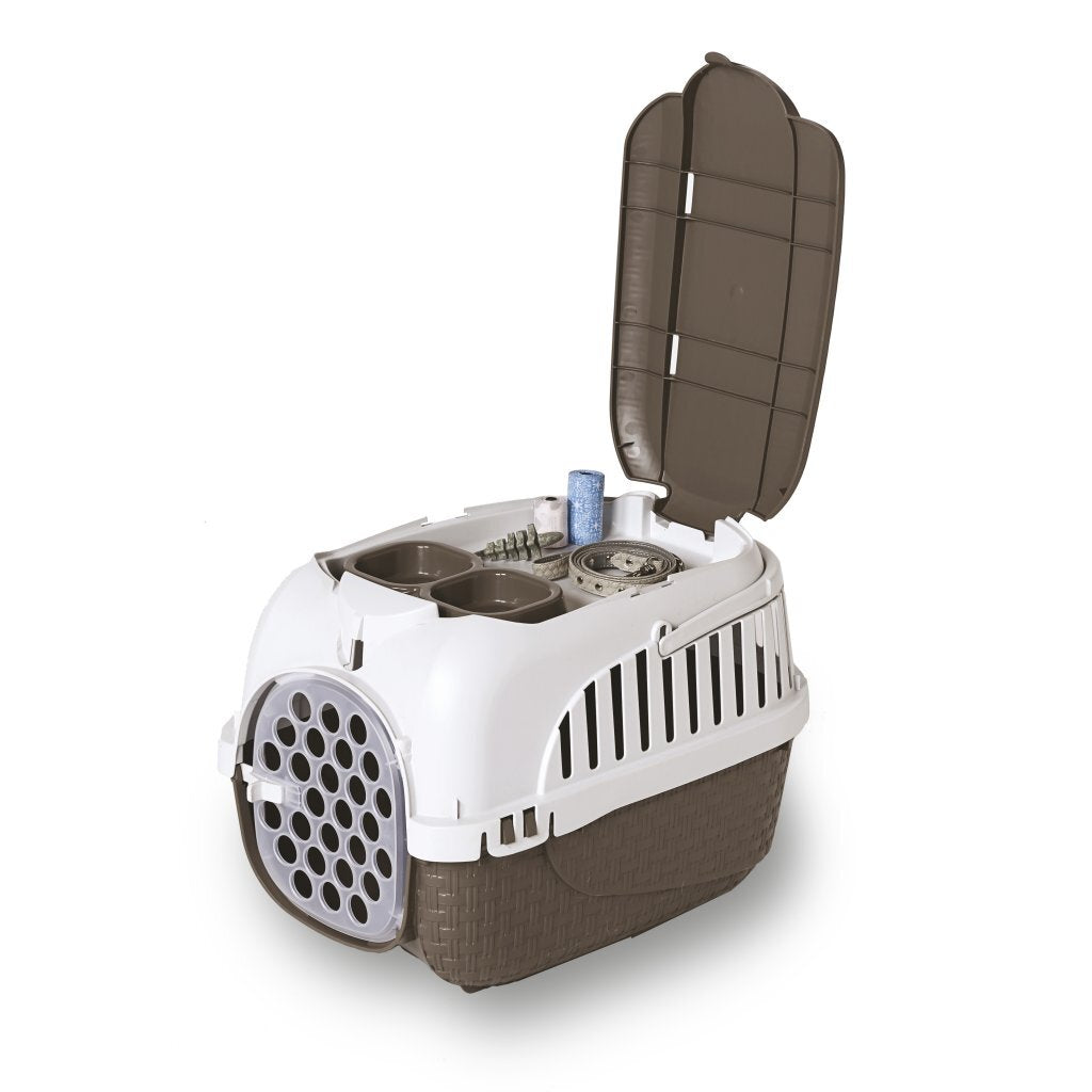 Boîte de transport pour animaux Bama 59x38x37 cm taupe blanc