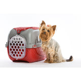 Boîte de transport pour animaux Bama 59x38x37 cm rouge argent