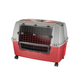 Bama caisse de transport pour animaux à roulettes 88x52x60 cm rouge gris