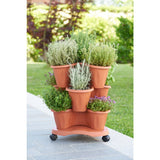 Bama trifoglio jardinière à roulettes 40x51 cm terre cuite