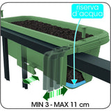 Jardinière de balcon à fleurs Bama fioriera 60x20x18,5 cm vert sauge