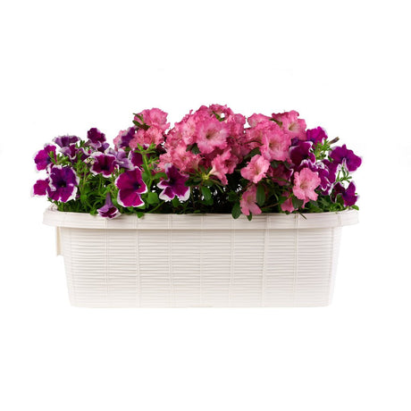 Jardinière de balcon à fleurs Bama fioriera 60x20x18,5 cm blanc
