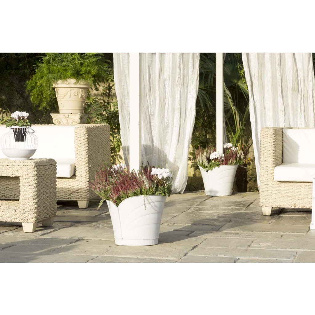 Bama tulipano pot de fleur 5l 34,5x19x30 cm 4 pièces blanc