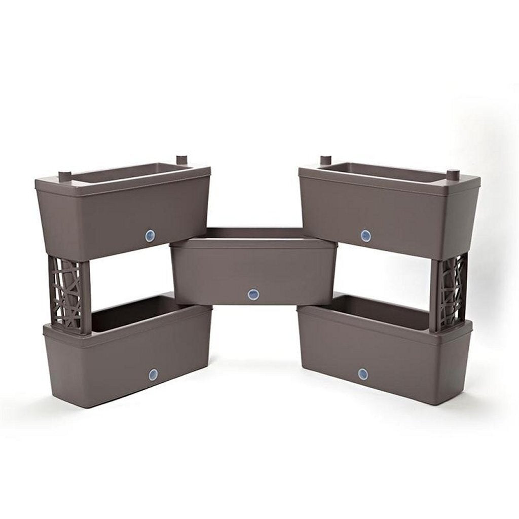 Jardinières connectables brique Bama 75l 59x23x27 cm 5 pièces anthracite