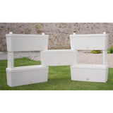 Jardinières connectables brique Bama 75l 59x23x27 cm 5 pièces blanc