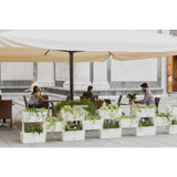 Jardinières connectables brique Bama 75l 59x23x27 cm 5 pièces blanc