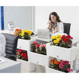 Jardinières connectables brique Bama 75l 59x23x27 cm 5 pièces blanc