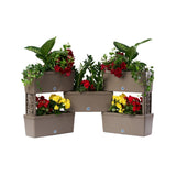 Jardinières connectables brique Bama 75l 59x23x27 cm 5 pièces taupe