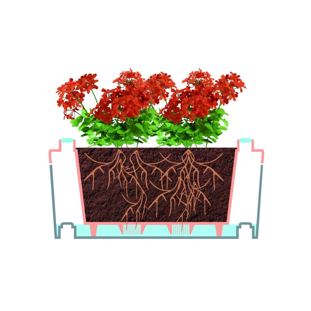 Jardinières connectables brique Bama 75l 59x23x27 cm 5 pièces taupe