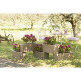 Jardinières connectables brique Bama 75l 59x23x27 cm 5 pièces taupe