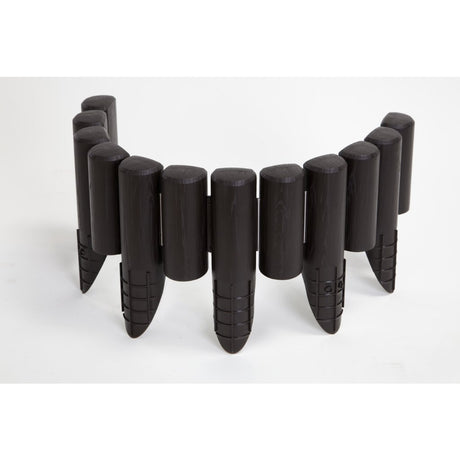 Bama bordure modulable de jardin imitation bois 38,5x15 cm 6 pièces marron