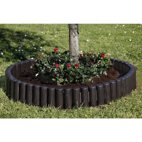 Bama bordure modulable de jardin imitation bois 38,5x15 cm 6 pièces marron