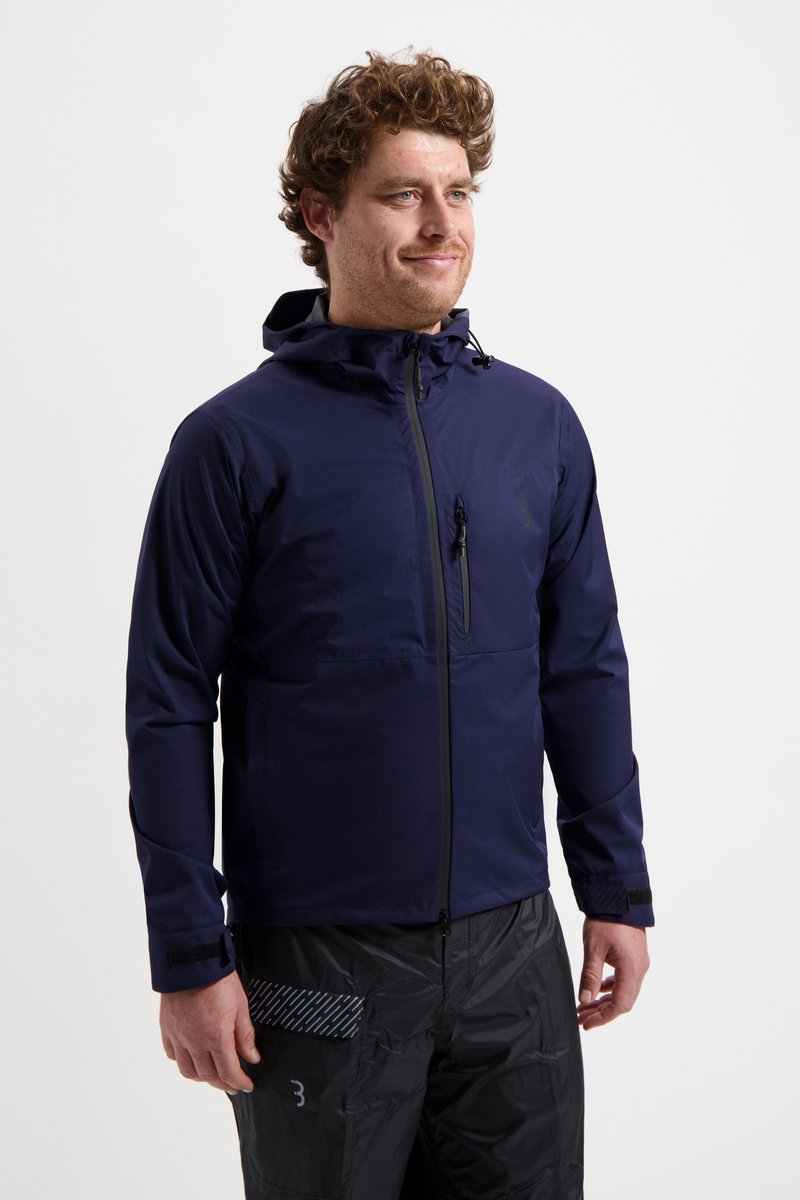 Bbb cycling rainshield explorer regenjas - waterafstotend fietsjack heren dames - commuter fietsjas - donker blauw - maat xl - bbw-450